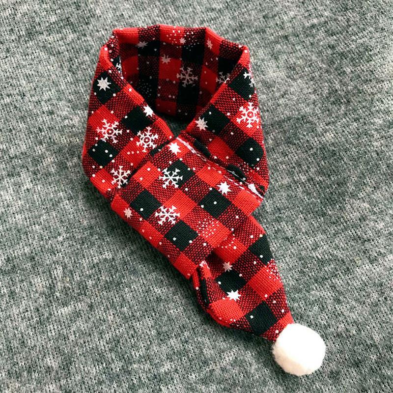 Christmas Plaid Pet Bandana Bow Tie Set - Adjustable Dog Cat Collar Accessory with Jingle Bell