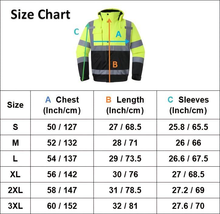 High Visibility Reflective Jackets for Men, Waterproof Safety Jacket with Pockets, Hi Vis Yellow Coats with Black Bottom, Mens Work Construction Coats for Cold Weather