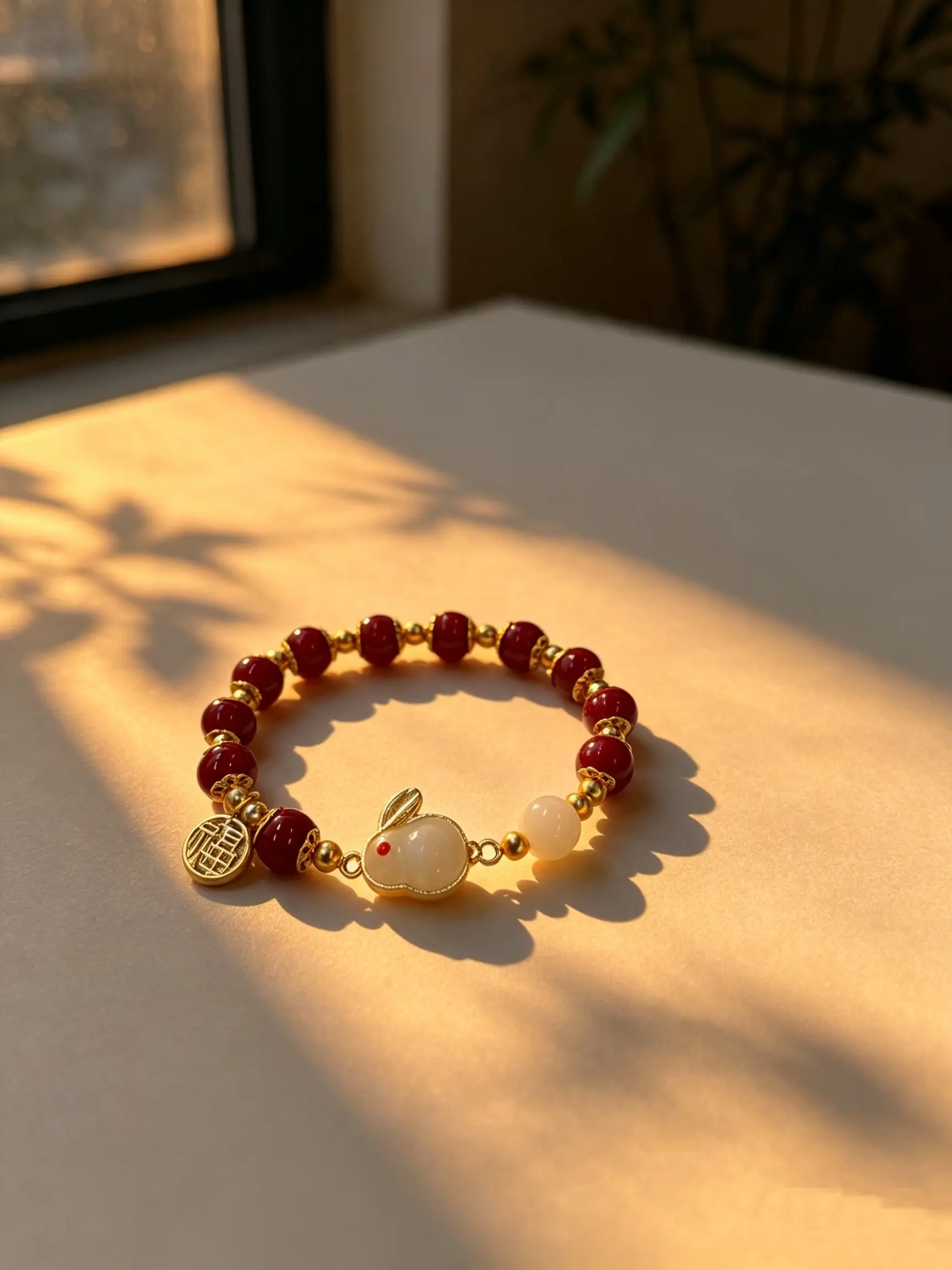 Elegant Jade Rabbit Bracelet, High Aesthetic Beaded Design, Unique Luxury Fashion Accessory, Premium Quality Jewelry Gift Idea