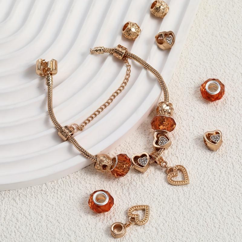 Elegant Adjustable Charm Bracelet for Women - Handmade Beaded Heart Pendant Non-Tarnish Fashion Jewelry SpringStatements