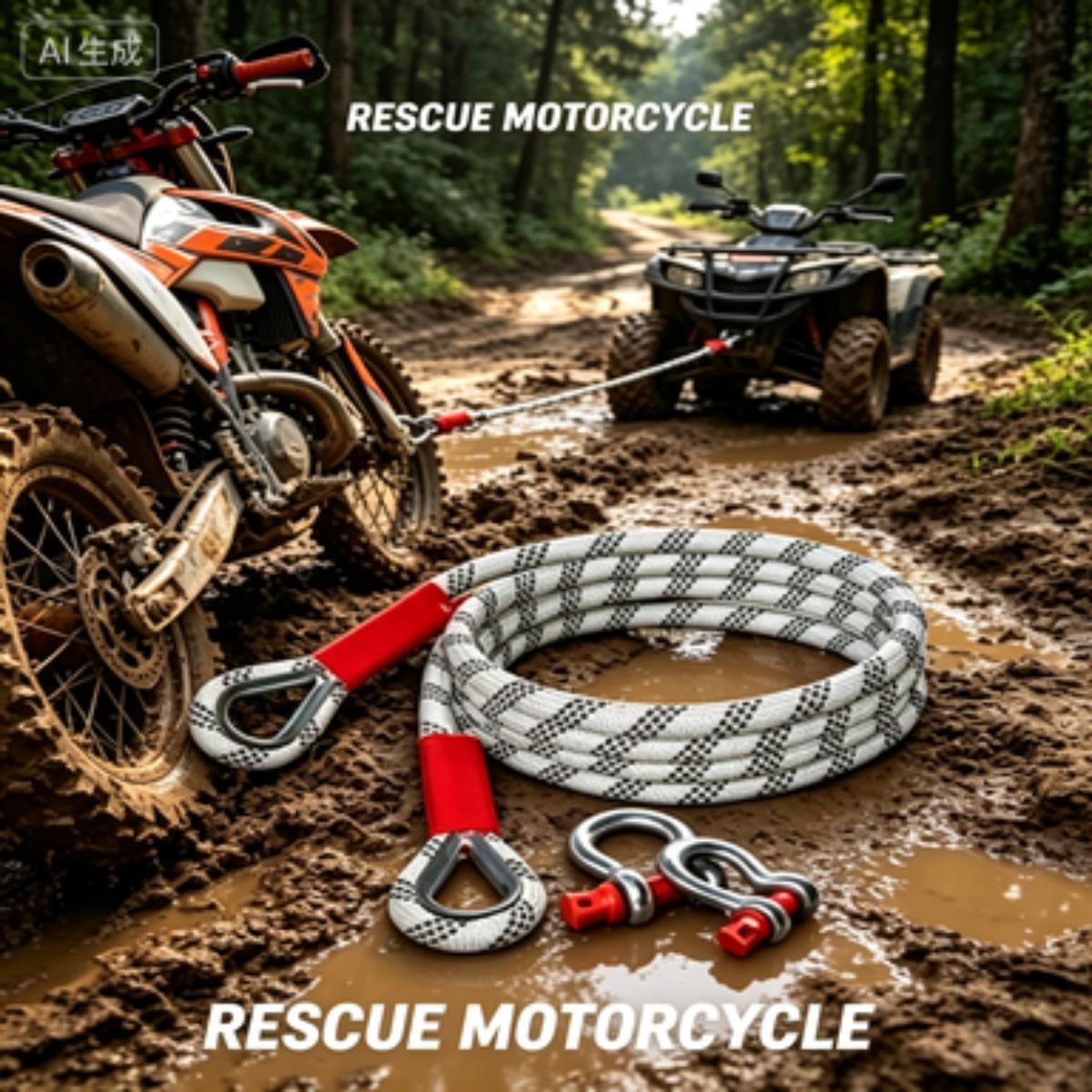 5 Ton 5M Heavy-Duty Tow Rope, Off-Road Recovery Tow Strap with D-Shackles, Ultimate Emergency Towing Rope for Car/SUV/Truck