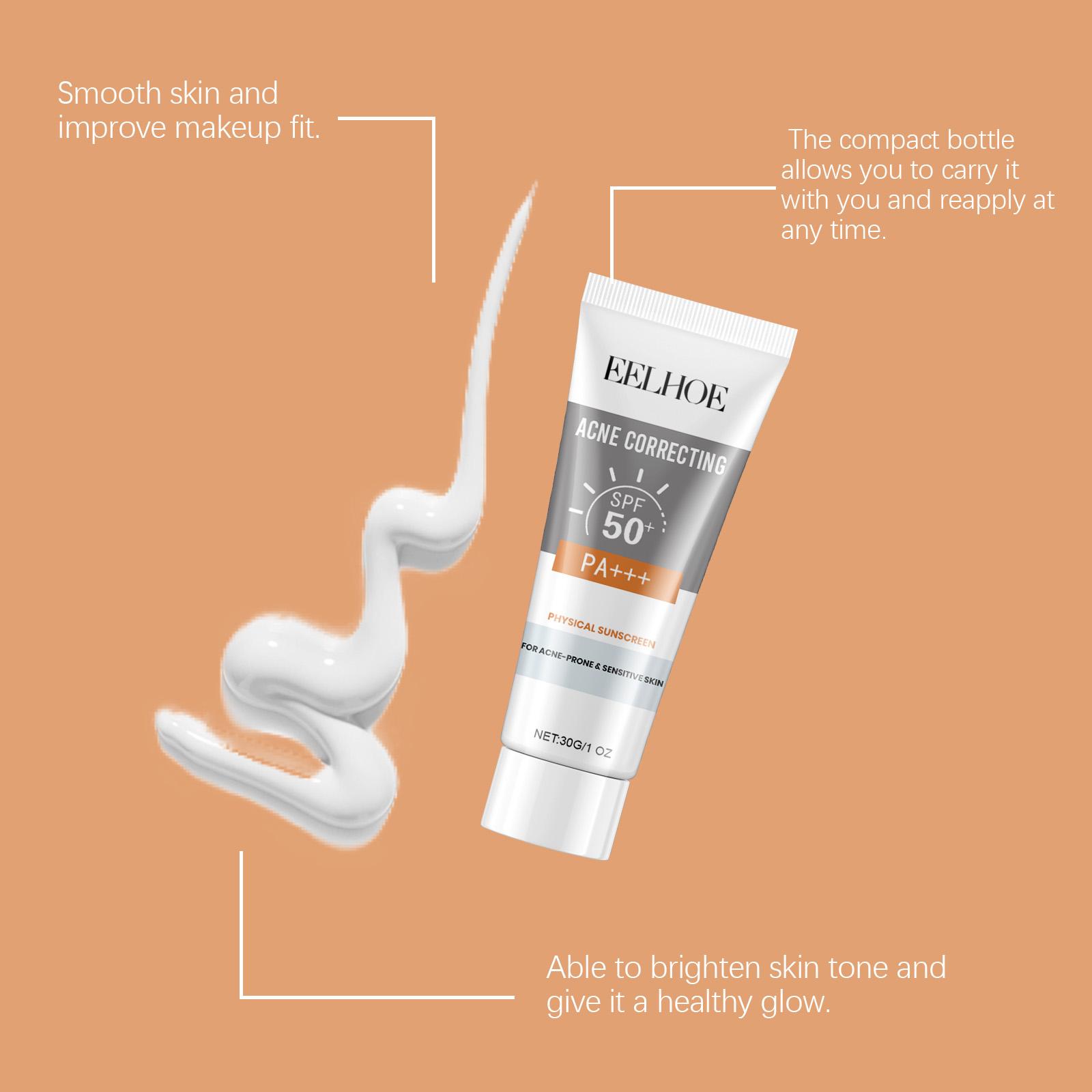 EELHOE Physical Sunscreen SPF 50, Daily Face Sunscreen for Anti-Aging & Deep Hydration, Non-Greasy Lightweight UV Protection, Vitamin E Moisturizing Lotion for All Skin Types