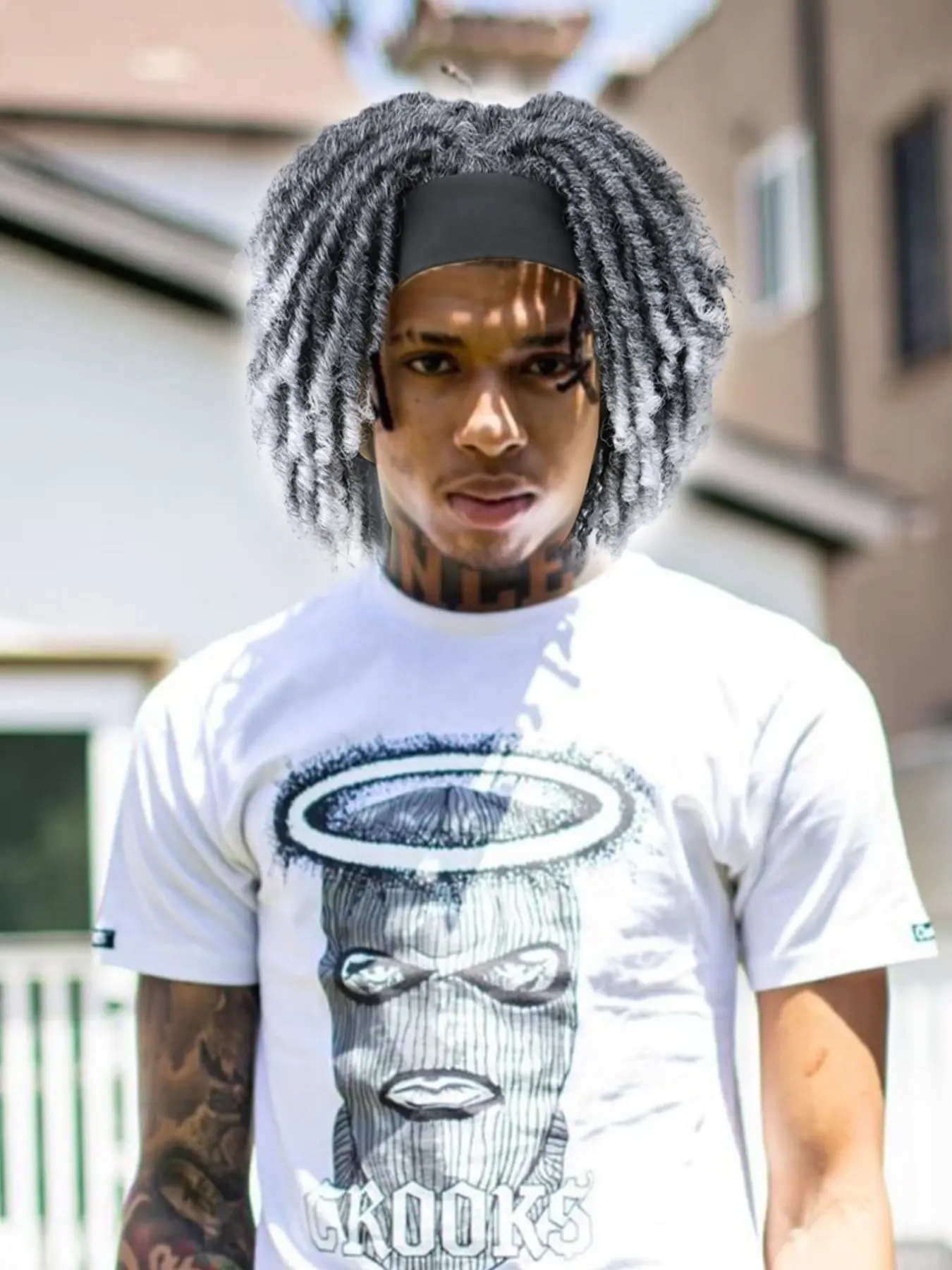 Afro Curly Braided Headband Wigs, Short Dreadlock Wig, Glueless Synthetic Twist Faux Locs, Headband Dreadlock Wig for Men, Glueless Synthetic Hair