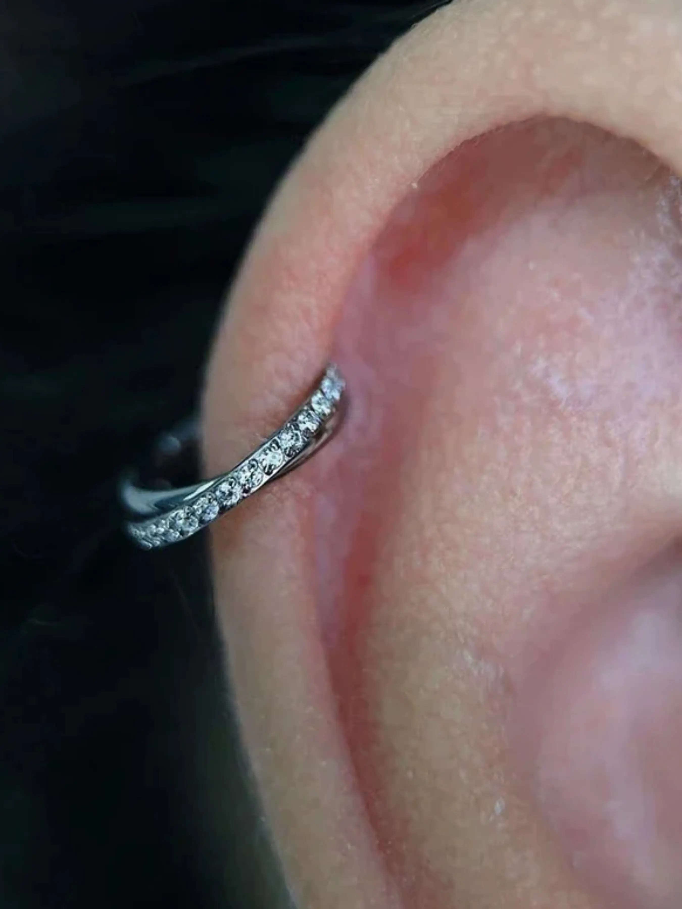 G23 Titanium Hinged Segment Ring, Cartilage Hoops, Double Row Helix Piercing Jewelry, Conch Ring, Septum Ring, Tragus Daith Earring
