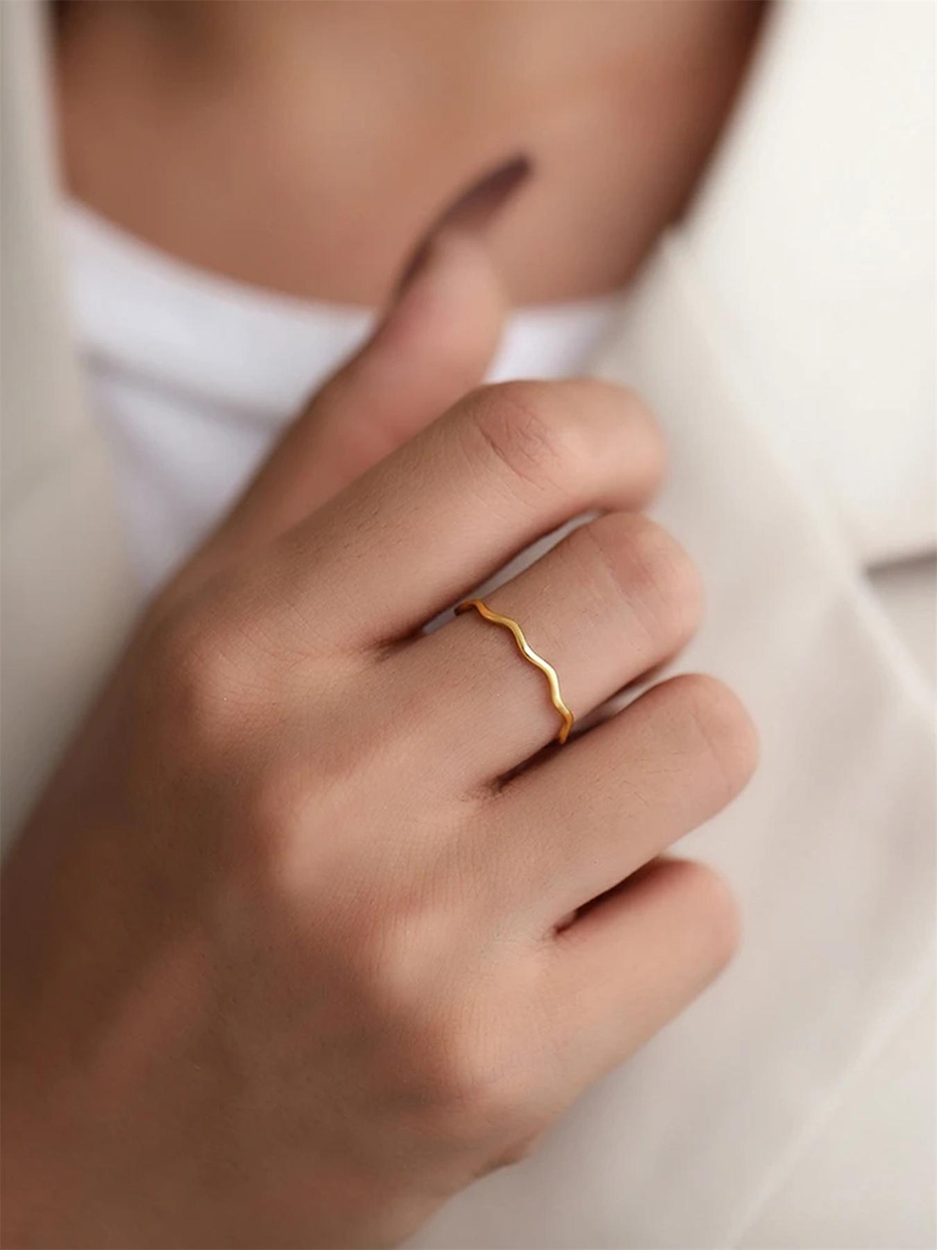 925 Sterling Silver Simple Style Plain Color Ring, Band Ring, Adjustable Ring, Fashion Accessories for Women & Girls, Trendy All-match & Exquisite Jewelry for Birthday Gift