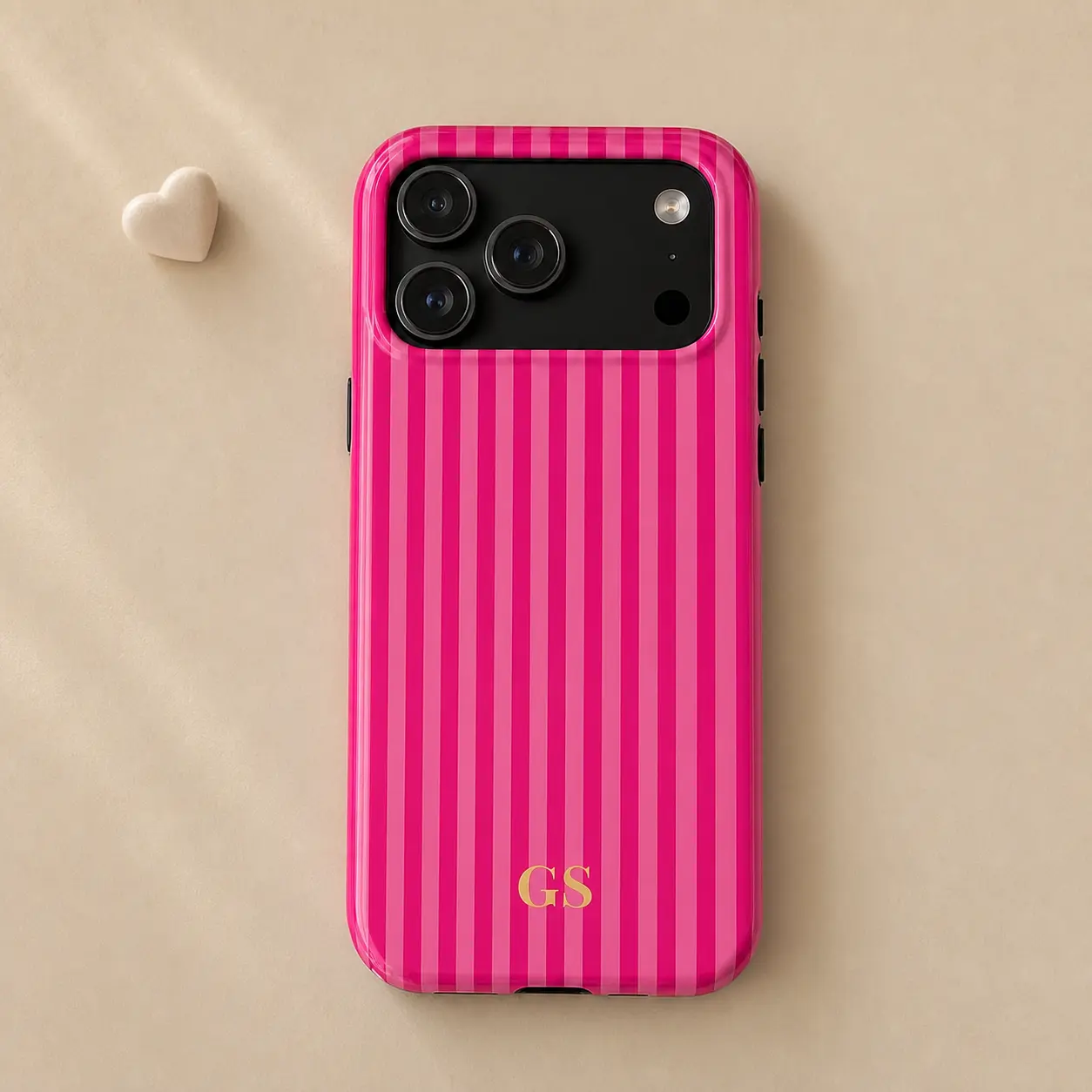 Personalized Pink Phone Case Custom Monogram iPhone Case Aesthetic Pink Striped Phone Case Summer Coastal Phone Case Preppy Phonecase Beachyiphone 17 16 15 14 13 12 11cases Festive Bow Anti-drop retro luxury,Halloween,Stickers,Magnetic ^DZ