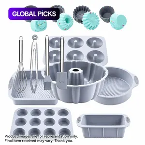 Silicone Baking Set, 34pcs Non-Stick Silicone Baking Tool Set Including Baking Pan, Cake Pan, Donut Pan, Muffin Pan, Beater, Brush and Clamps, Baking Supplies, Bakeware, Kitchenware for Home Kitchen #GLOBAL PICKS