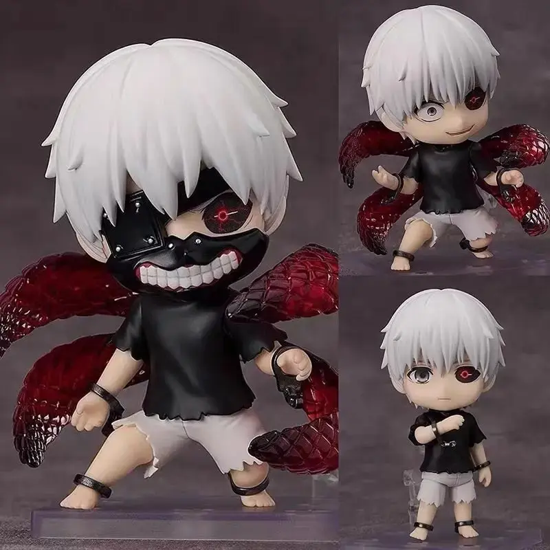 10cm Tokyo Ghoul Nendoroid 2734 Ken Kaneki Action Figure Q Version Articulated Doll Anime Model Collect Toy Desk Ornament Gift