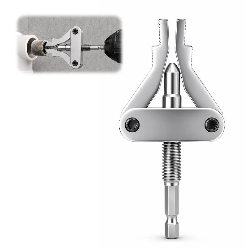 GJAHSH Metal Pipe Extractor with Adjustable Jaws, 1/2"-1" Broken Pipe Removal Tool, Hex Shank for Power Drills & Manual Use, Damaged Screw & Faucet Remover