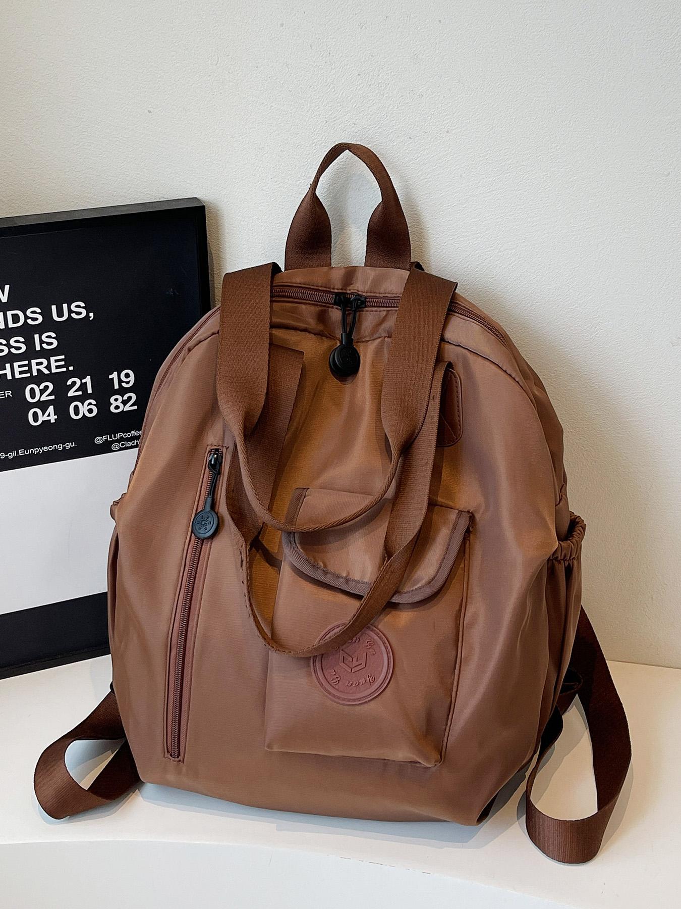 Women's backpack is fashionable, simple, casual, retro, versatile, solid color, multi-functional, suitable for daily travel, school, travel backpack Casual Daypack