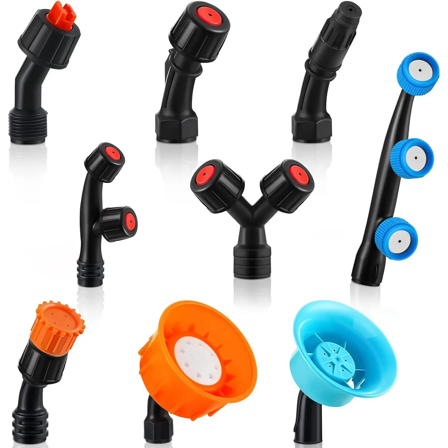 9 Pieces Spray Nozzle Tips Multifunctional Spray Combination Adjustable Nozzles Replacement Garden Part Pump for Replacing Backpack Farm Water Pump Orchard Garden