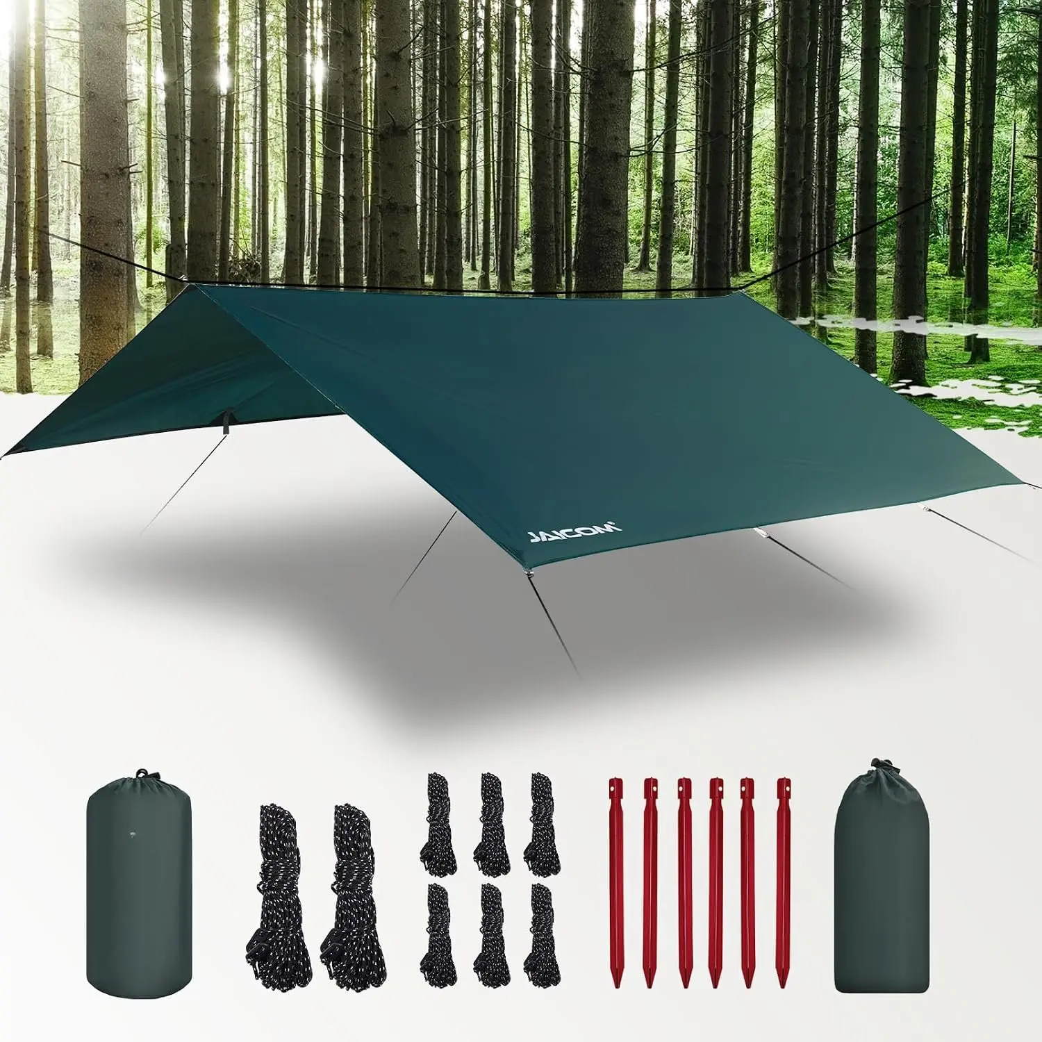 Camping Tarp - 10X10ft Hammock Rain Fly, Ultralight & Portable & UV Protection Backpacking Tarp, Multifunctional for Outdoor Adventure, Hiking, Tent, Hammock