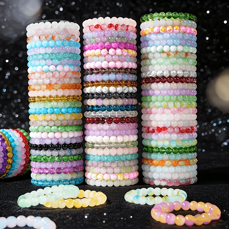 31Pcs Mix Handmade Bohemian Glass Bead Bracelets, Multicolor Woven Stretch Beaded Bracelets for Men Women, Ideal for Daily Casual Outfits, Party Accessories Holiday Gifts
