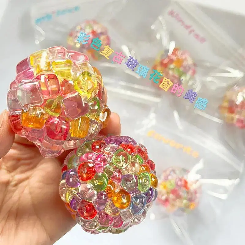 Squishy Balls Ice Beads Stress Relief Toy Explosive Bead Pearl Burst Bead Ball Soft Squeeze Ball Stress Relieving Toy 스퀴시 볼