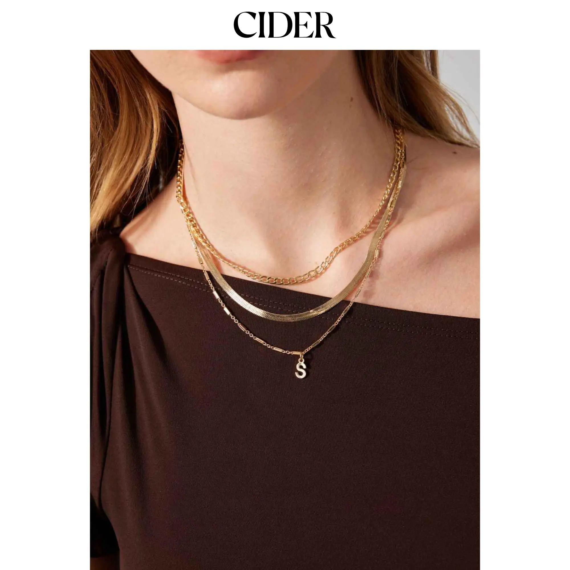 Cider LETTER LAYERED NECKLACE