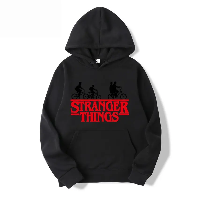 Retro 80s Graphic Fleece Lined Pullover Hoodie Printed Pullover Hoodie Fleece-Lined Jacket Hoodie Sweatshirt Vintage Horror TV Show Print Thick Hooded Sweatshirt Mens womens vintage dark fantasy print thick fleece warm hooded jacket