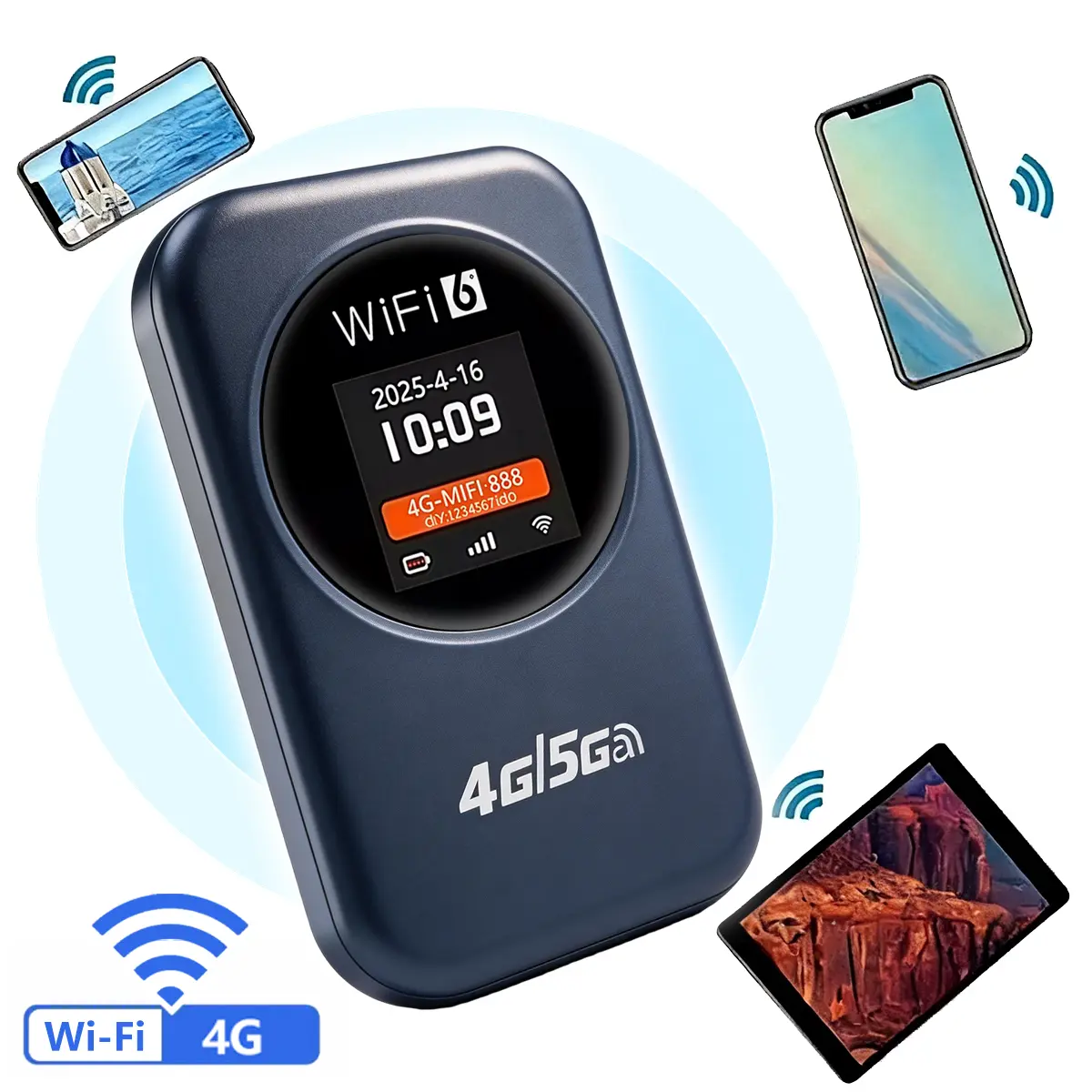 Portable 4G LTE  Mobile WiFi Router, 300 Mbps High-Speed Network, 3000mah Long Lasting Battery, Eu Multi-Band Support, No Sim Card Needed