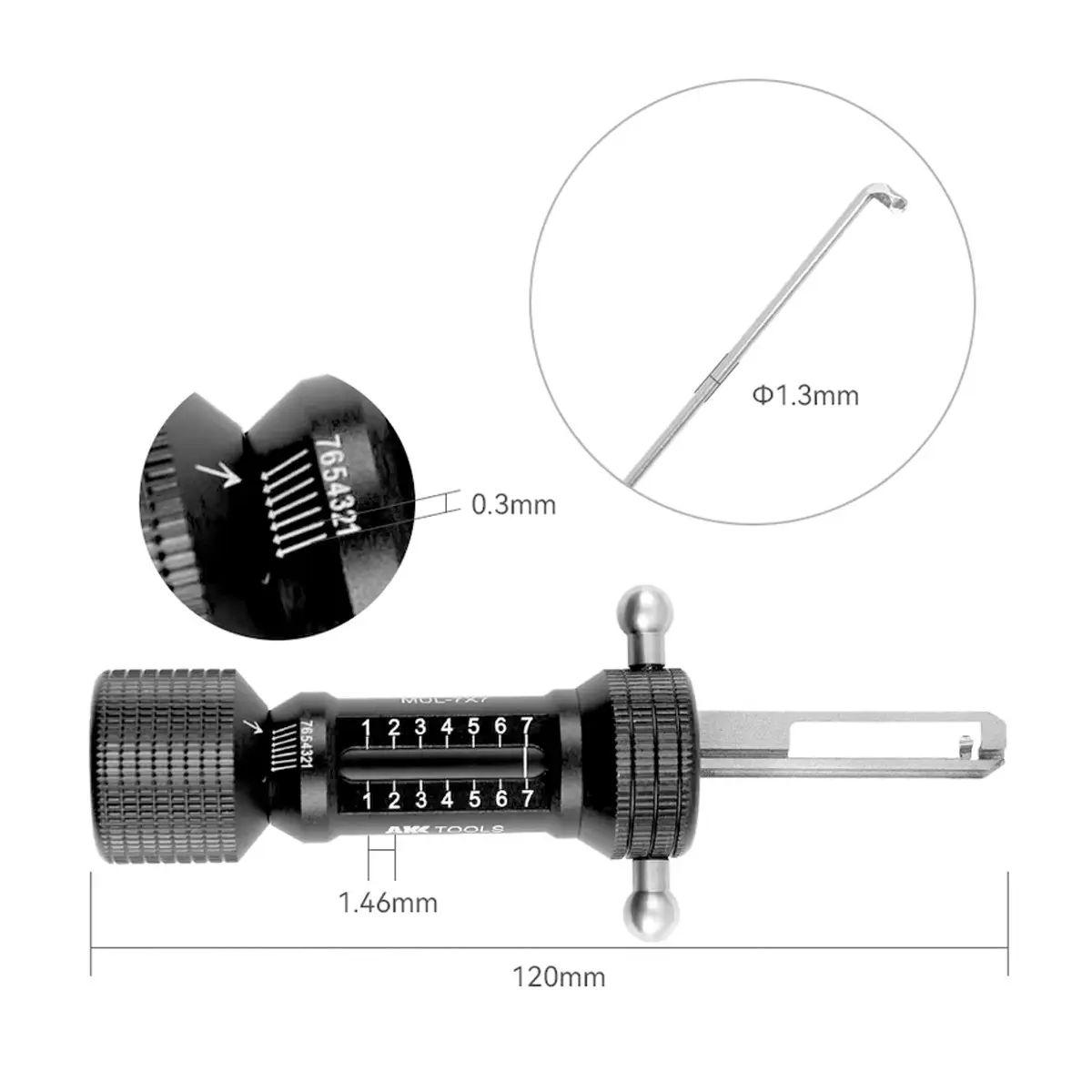 Kaba 7-pin Special Tool, 7×7 High Precision Marked 2-in-1 Tool, Stainless Steel Material. Professional Hand Tool