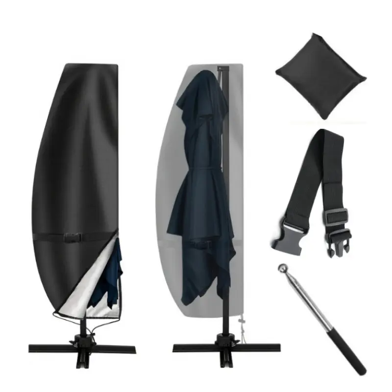 Outdoor sunshade dust cover banana shaped umbrella cover 420D with windproof strap and telescopic rod Dustproof cover Dustproof Design Dustproof Design Covers