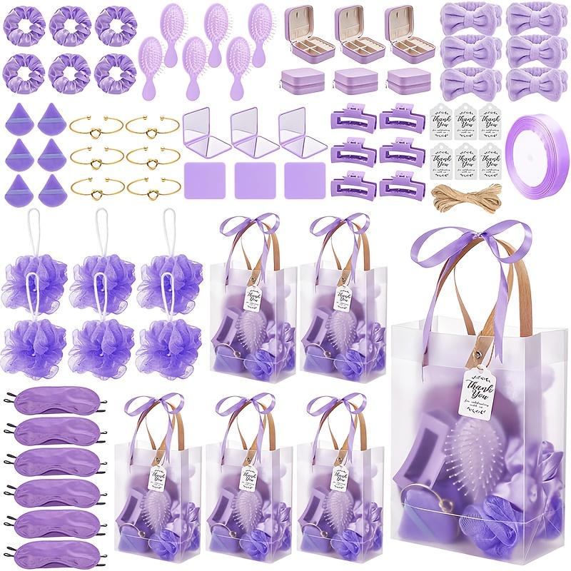 74pcs Party Shower Gift Set with Turquoise & Mint Green Elegant Packaging - Plastic/ Bath & Hair Care Kit with Headband Gift Bags - Durable & Easy-to-Assemble Bridal/ Shower Favors, Birthday Party Prizes