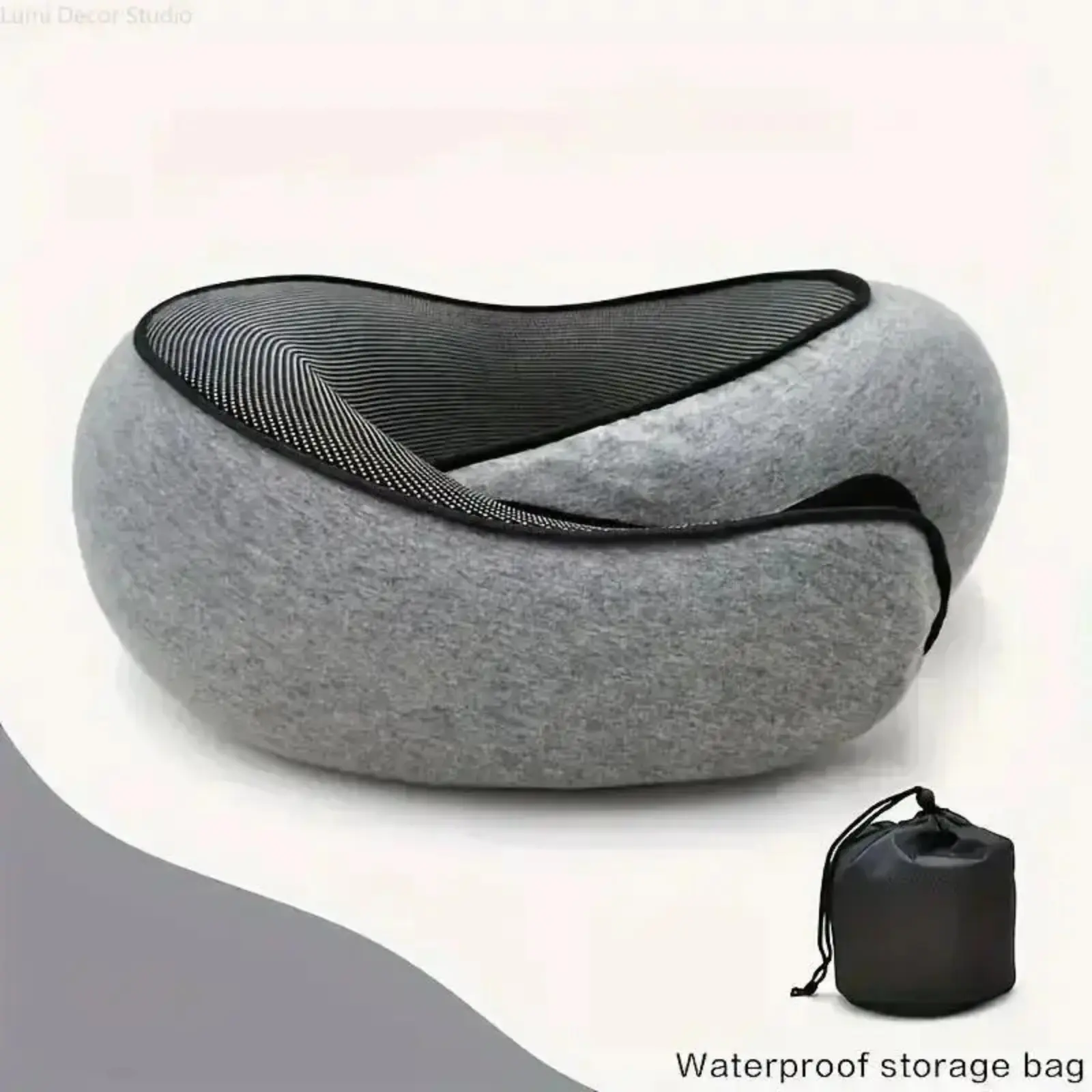 Women's Soft Fabric U-Shaped Ergonomic Travel Neck Pillow with Removable Washable Cover, Lightweight Portable Cervical Support Cushion for Airplane, Office Naps, Removable Cover