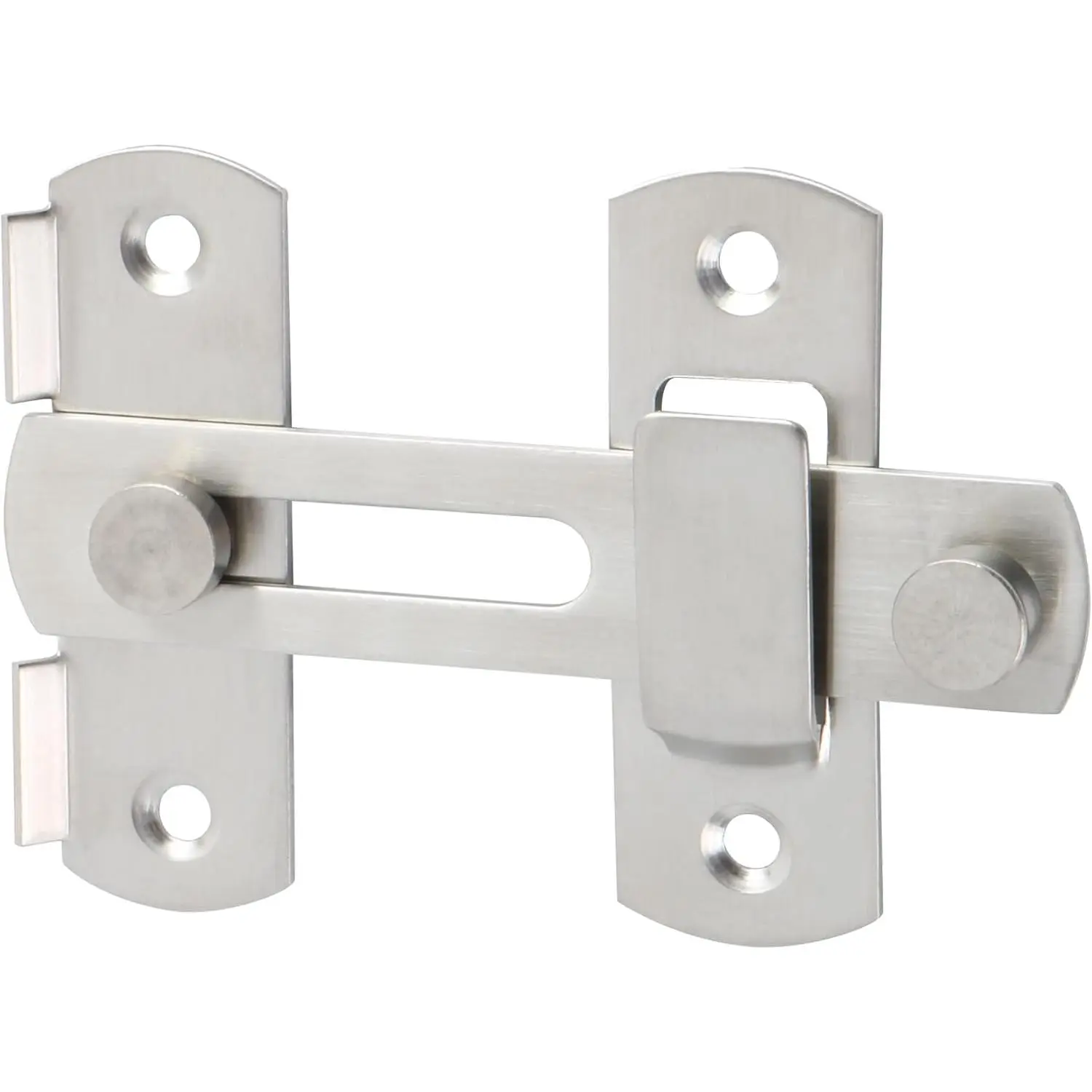 4 inch Flip Latch Gate Latches, Heavy Duty Stainless Steel Door Latch,Safety Gate Hardware  Barn Wood Fence Sliding French Doors,Brushed Nickel MS9001