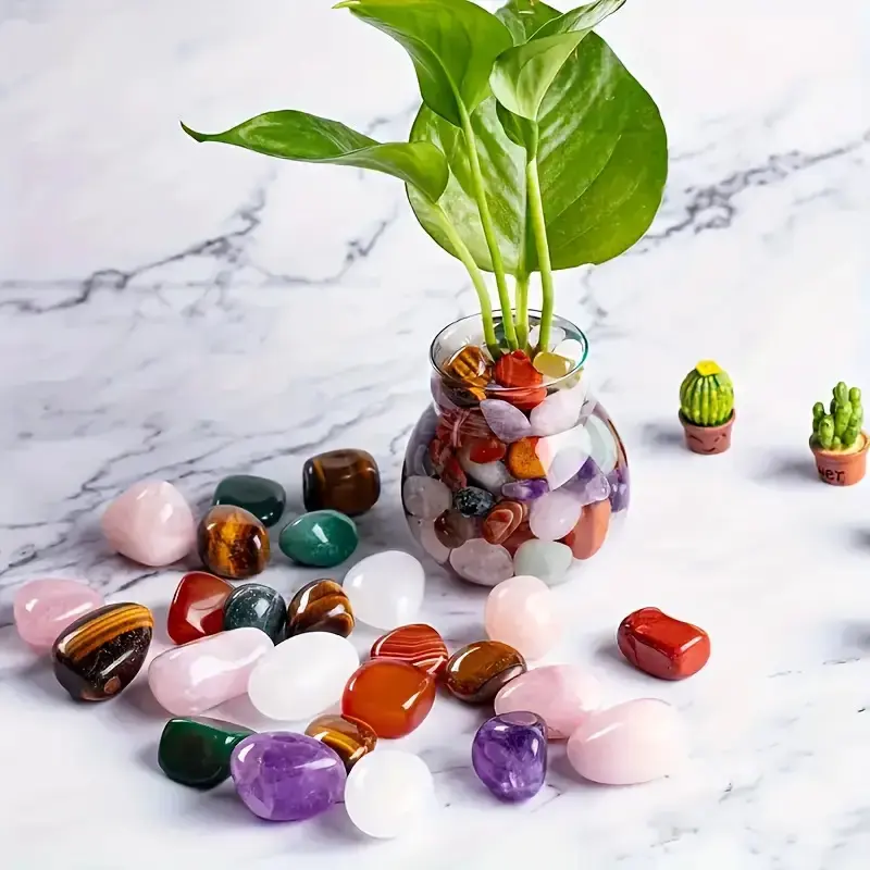 0.22/1.1/2.2lbs Vivid Colorful Agate Crystal- Naturally Polished Stone for Ground Cans, Aquariums, Flower Pots, etc |   Ideal substrate for toads and reptiles, aquarium decoration |   Vivid Stone Decoration |   Smooth surface,  Fish Tank Aquarium Supplie