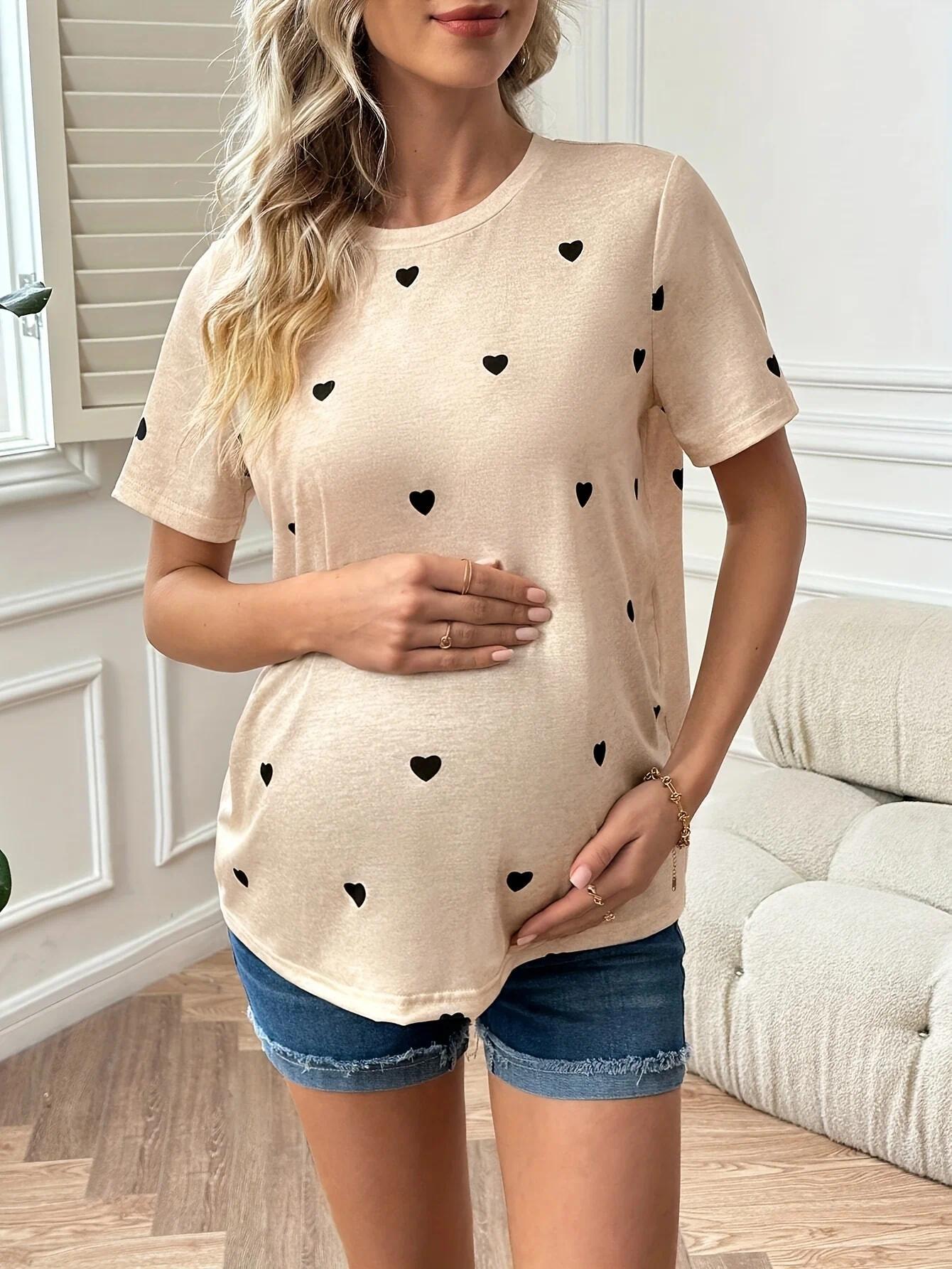Summer T-shirt for pregnant women, casual shirt, sportswear, comfortable maternity wear
