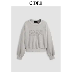 Cider [size 2-26] Terry Round Neckline Meow Sweatshirt Dealsforyou