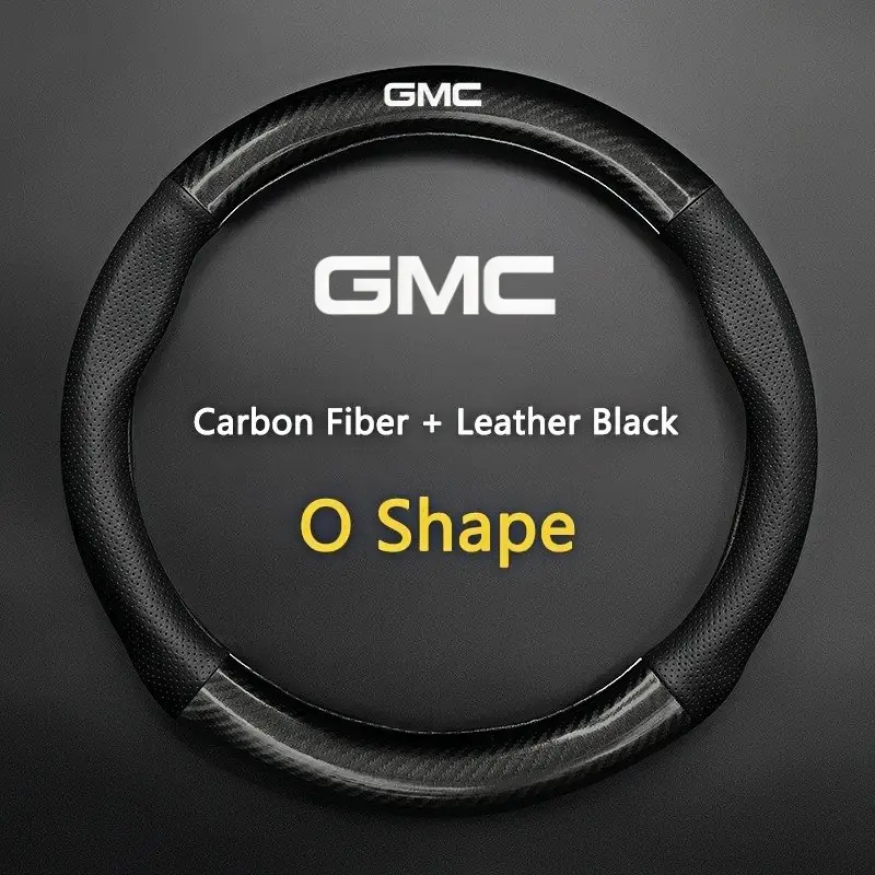 Universal Car Steering Wheel Cover, Carbon Fiber Leather, Anti-Slip, Stylish Design, Compatible with Gmc Vehicles, Durable & Comfortable, Car Accessories