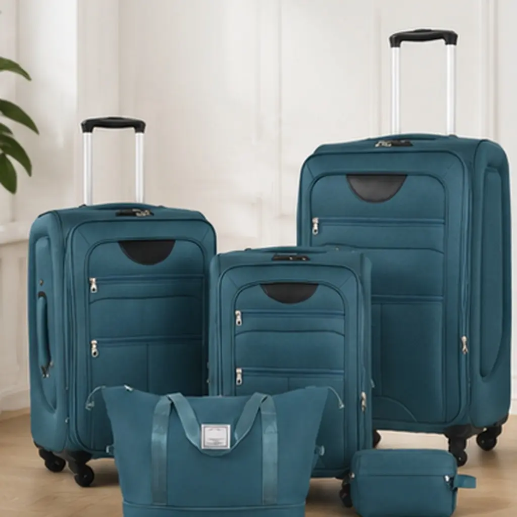 ARCH Softside Expandable Luggage Set 3 Piece Suitcase with Duffel Bag 22 26 30 Inch Upright Spinner Lightweight Polyester Travel Bag Multiple Color Options for Men Women Family Vacation Business Trip, Army Green/Black/Brown/Dark Blue Color Options