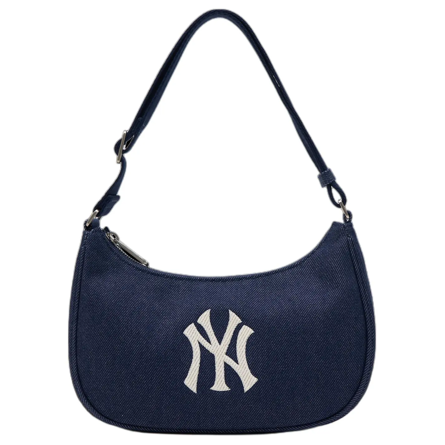 MLB New York Yankees Denim Crossbody Bag for Men and Women – Casual, Fashionable, Indigo Blue