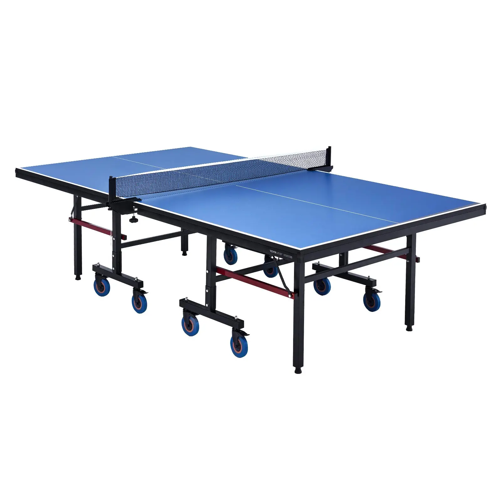 【DealsForYouDays】VEVOR Ping Pong Table, Professional Table Tennis Game, Indoor MDF Portable Table Tennis Table, Foldable Ping Pong Table with Quick Clamp Net and Lockable Wheel, 10 Minute Easy Assembly, 25mm Tabletops