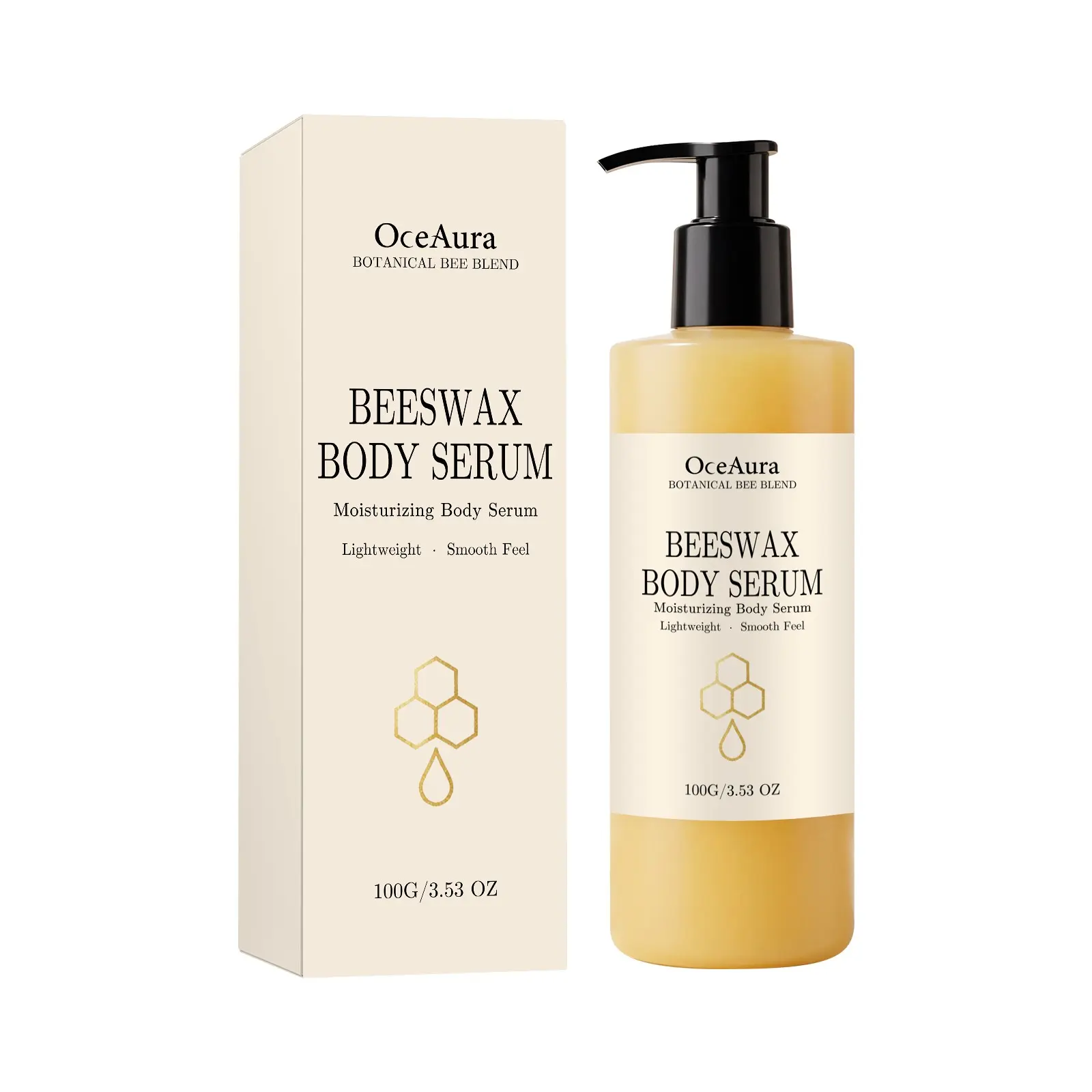 Beeswax Body Serum, Waterless Body Oil Moisturizer with Avocado Oil, Castor Oil & Shea Butter for Soft, Radiant-Looking, Smooth Skin, Lightweight Wet Skin Formula, Sweet Vanilla