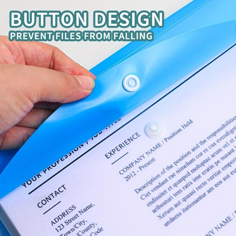 6/12-Pack A4 High-Capacity Loose Leaf File Bags - 11 Hole Binder Rings, Modern PP Material, Expandable Button and Label Pockets for School, Home, Office, Attendance, Travel - Portable Design