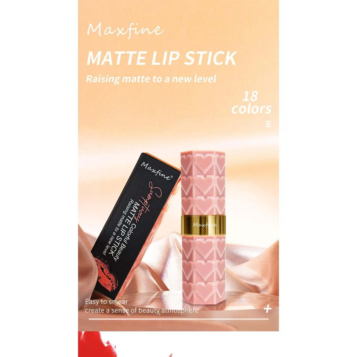 18-color lipstick set, matte finish, non-stick cup, non-fading Gloss Lipgloss