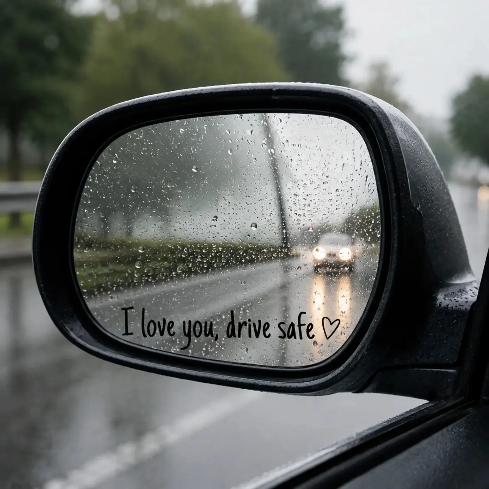 Waterproof Vinyl Car Mirror Stickers, Removable Rearview Mirror Decorative Stickers with Inspirational Text, UV-Resistant Non-Woven Vehicle Accessories for Car Exterior Styling, Sticker