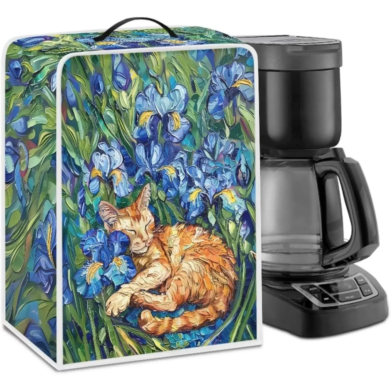 Lavender Bunny Coffee Maker Cover Waterproof Dust Protection Durable Universal Fit Shield for Countertop Appliances