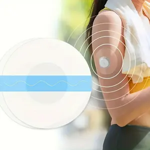 60pcs Freestyle Libre sensor covers, Libre 2/3 latex free adhesive, transparent pre cut CGM tape, center adhesive free, strong adhesion, providing long-term protection (for sensor fixation, sensor not included)