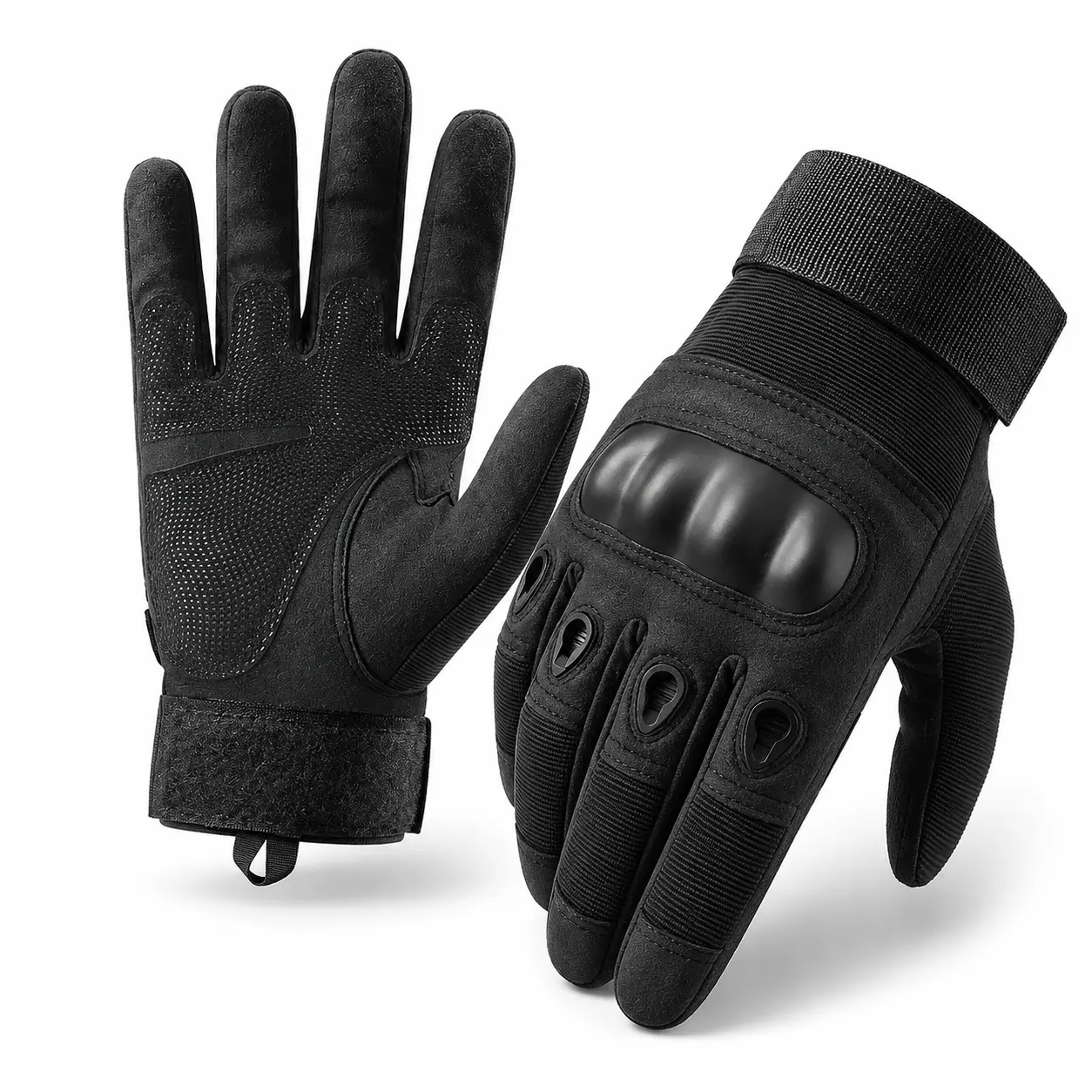 Tactical Gloves for Men, Full Finger Motorcycle Riding Gloves, Hard Knuckle Gloves, Anti-Slip Palm, Breathable Outdoor Work Gloves for Cycling & Hiking