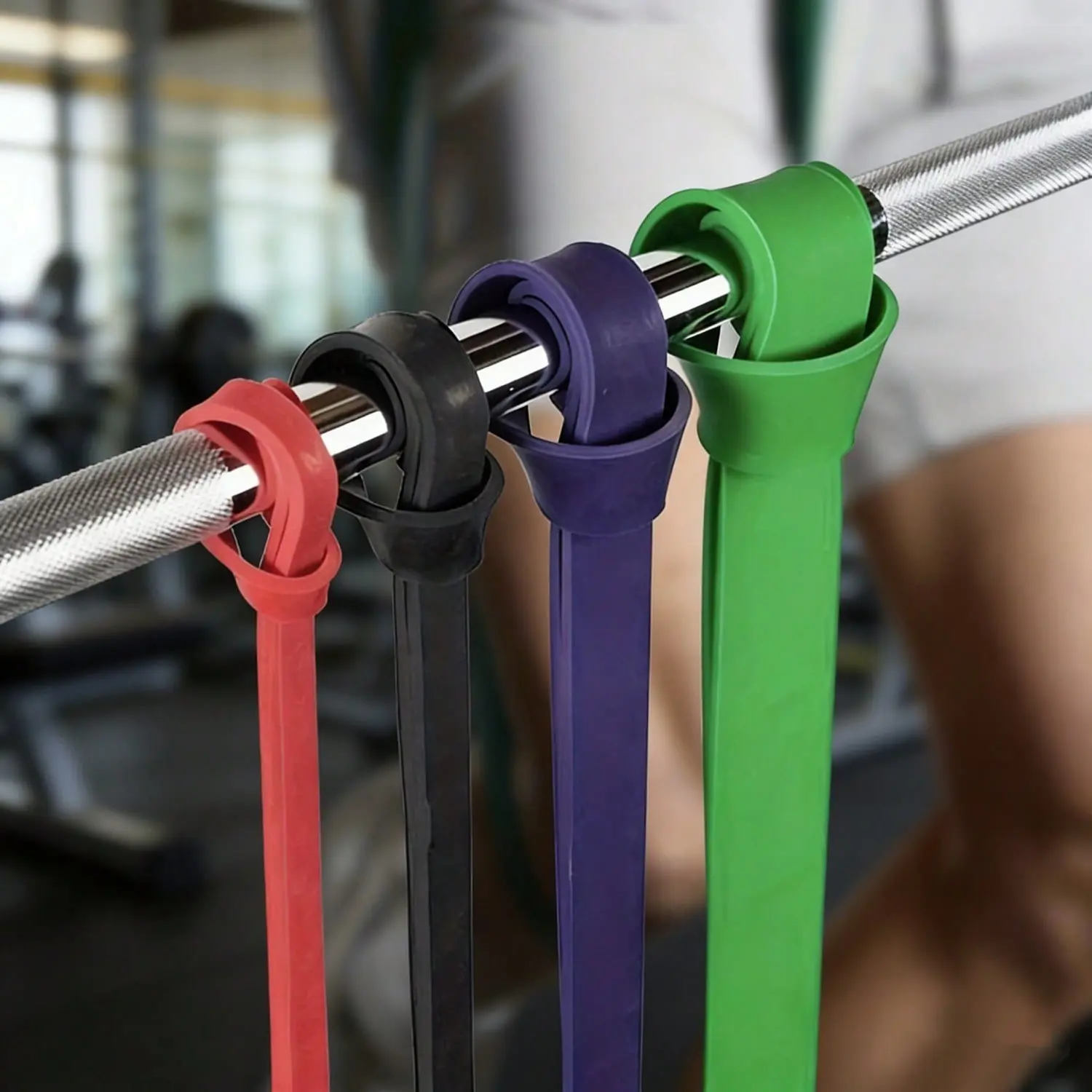 TPE Long Stretch Exercise Bands, 5-Level Closed Loop Elastic Sport Band Set for Full Body, Leg & Hip Muscle Training, Stretching Bands