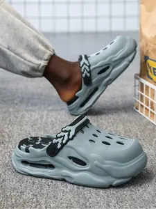 1 Pair Unisex 2-Way Wear Slippers Anti-Slip Quick-Drying Sole Adjustable Heel Strap For Shower, Daily Commute And Casual Wear
