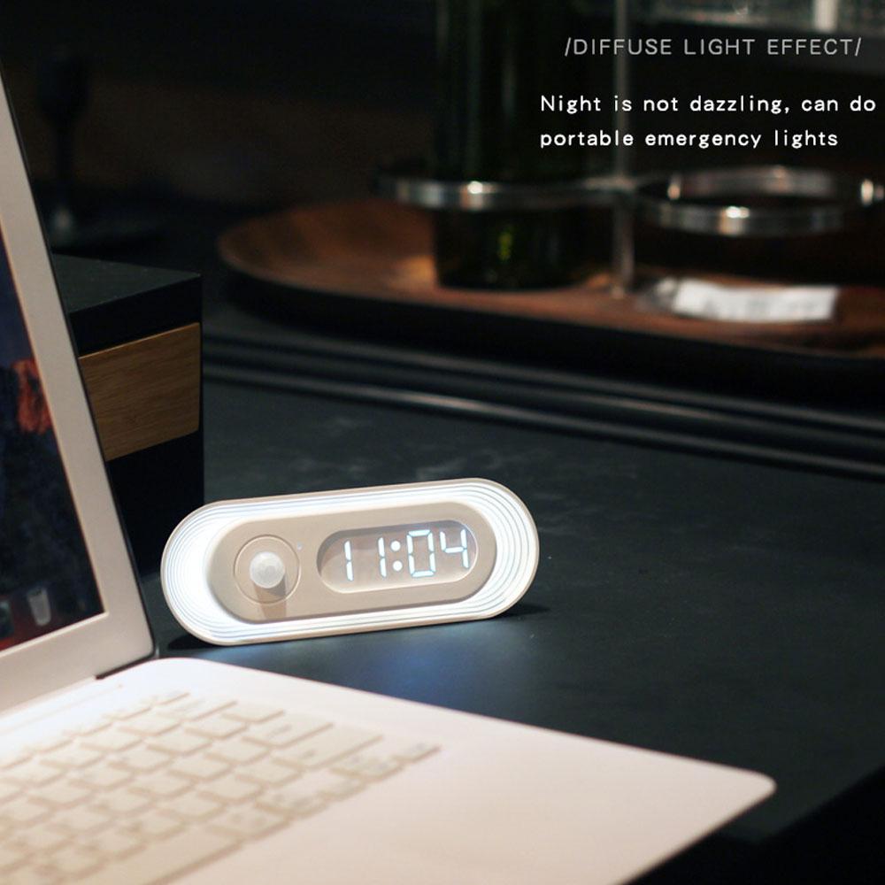 Magnetic LED Clock, Style Home Wall Light, Human Body Sensor Lamp, Smart Night Light, Gravity Induction Lamp, Christmas Gift