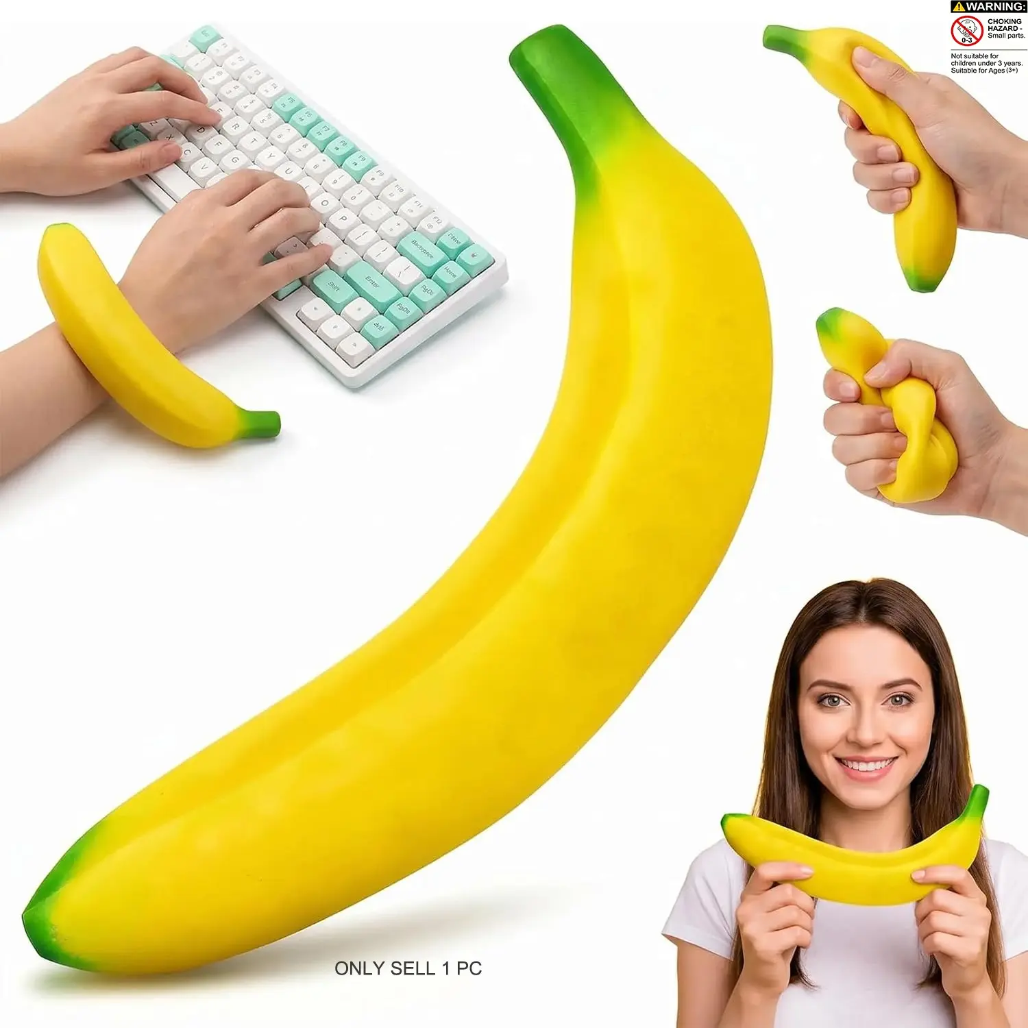 Bannana Squishy Toy, Kawaii Squishy, 2026 New Giant Banana Squishy, 7 Inch Soft Jumbo Banana, Stress Relief Fidget Toy for Work and Daily Relaxation