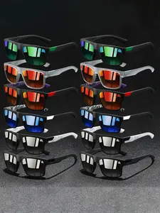 12 pairs of the latest spliced square sunglasses, UV400 protective lenses and comfortable rubber nose pads, suitable for both men and women, perfectly balancing fashion and protection, suitable for various outdoor activities and daily casual wear.