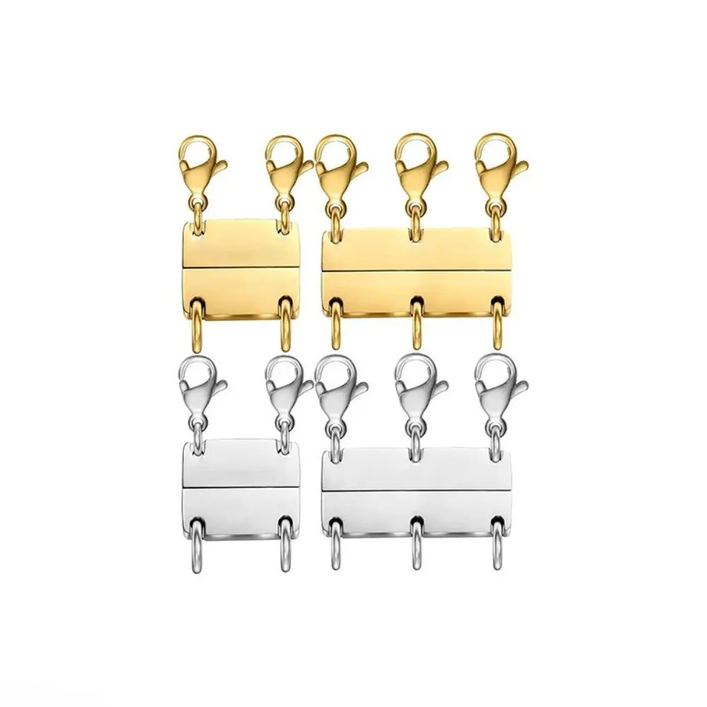 Hot Selling Smooth Polished Multi-layer Necklace Magnetic Clasp Multi-row Jewelry Buckle Necklace Layering Helper Multi-hole Magnetic End Clasp Easy Use Jewelry Accessory Perfect For Layering Styling DIY Jewelry Gift