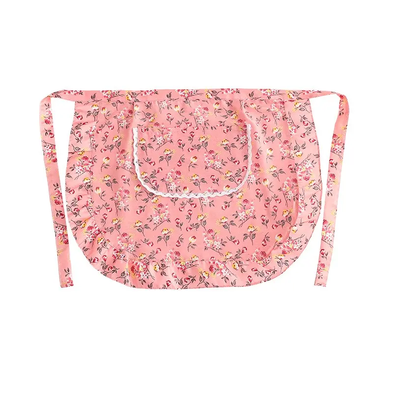 Half-skirt apron, oil-resistant, unisex, kitchen cooking waist apron, pattern), simple, large pocket, restaurant work uniform for adults, Pocketed aprons, Aprons with pockets