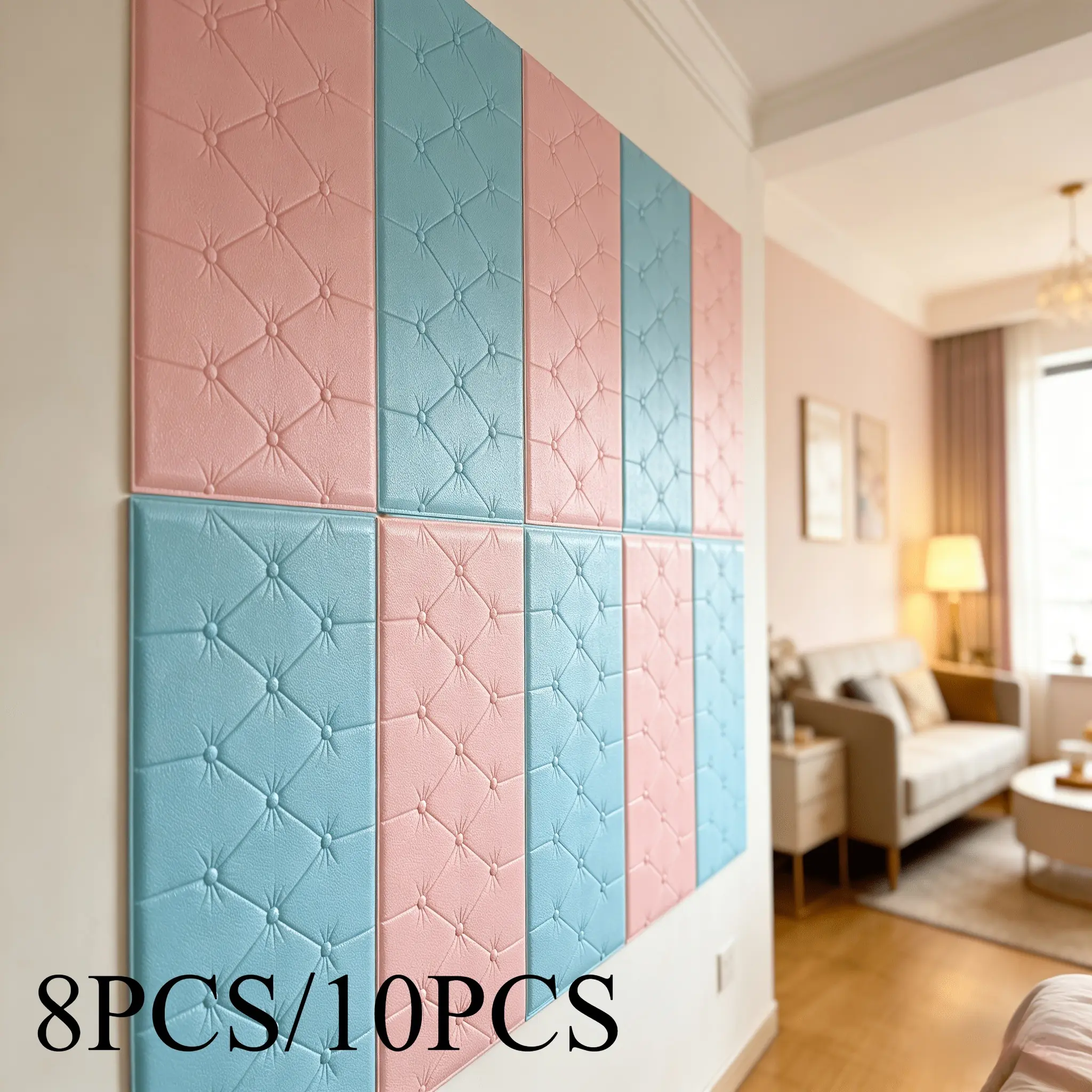 Self-Adhesive 3D Foam Wallpaper, Thick Vinyl Buffer Sticker, Shockproof Headboard, Easy Peel and Stick, Interior Wall, Bedroom Wall Decor, 70x35cm