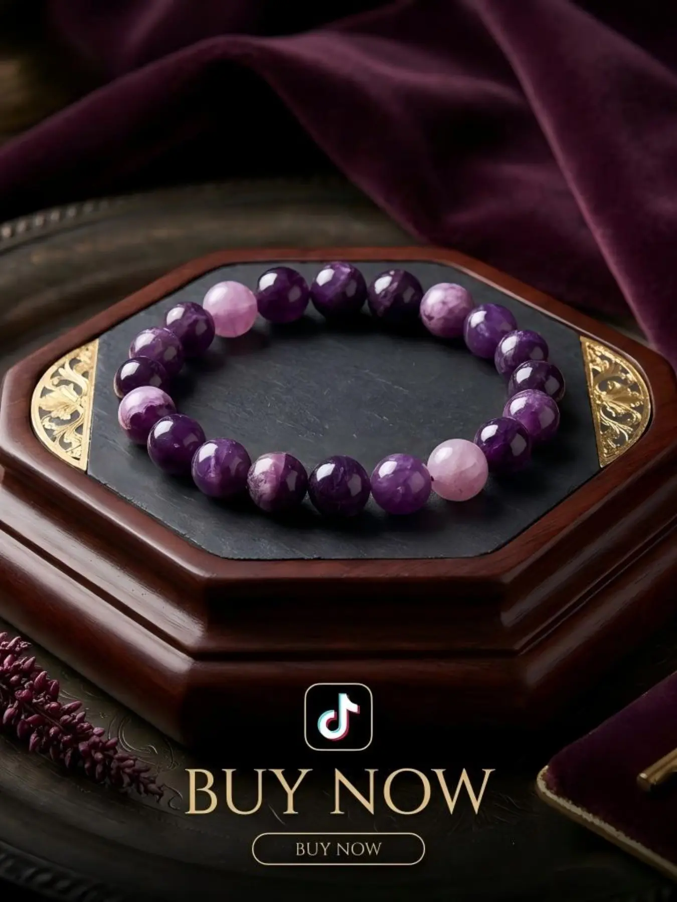 Amethyst Anxiety Relief Bracelet, Ametrine Healing Energy Bracelet, Reduces Stress and Anxiety, Crystal Jewelry for Wellness