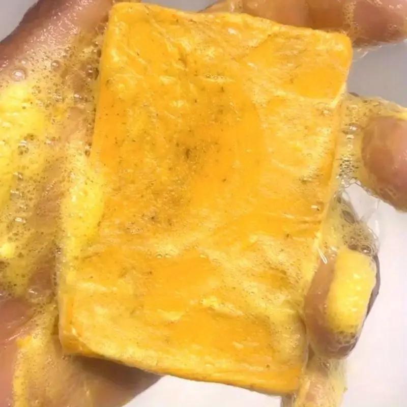 Turmeric Cleansing Soaps & Essential Oil Set, 6 Counts Turmeric Brightening Soap Bar & 2 Counts Turmeric Essential Oil & 3 Counts Foaming Net, Body Cleansing Products, Body Hygiene Products, Skin Care Set